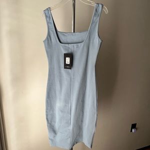 Size S Fashion Nova “Innocent Touch Midi Dress” in Blue, never worn!